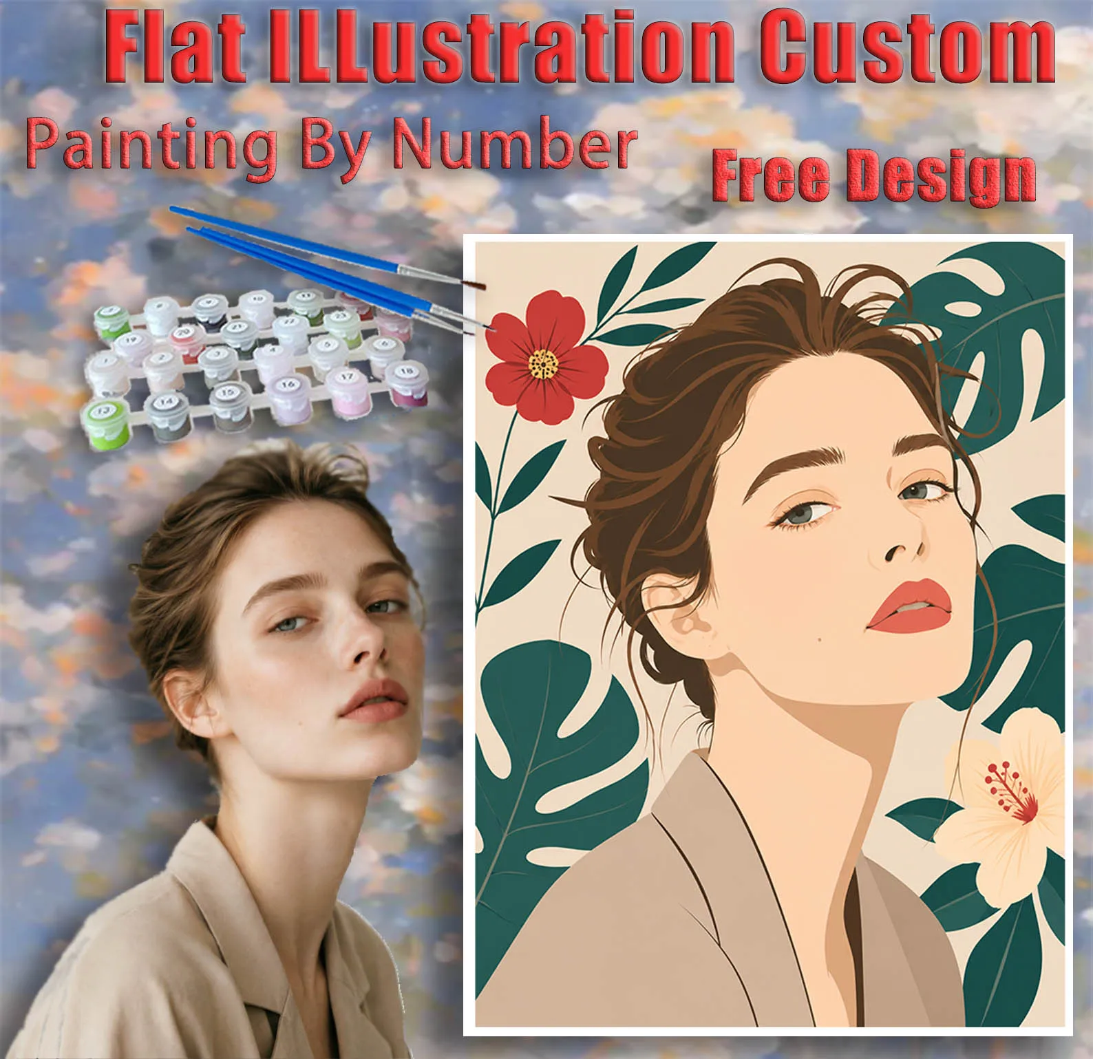 Custom Flat Illustration Paint By Numbers Personalized Photo 24-48 Colors Acrylic Canvas No Frame DIY Kit Adults Gift
Custom Flat Illustration Paint By Numbers Personalized Photo 24-48 Colors Acrylic Canvas No Frame DIY Kit Adults Gift