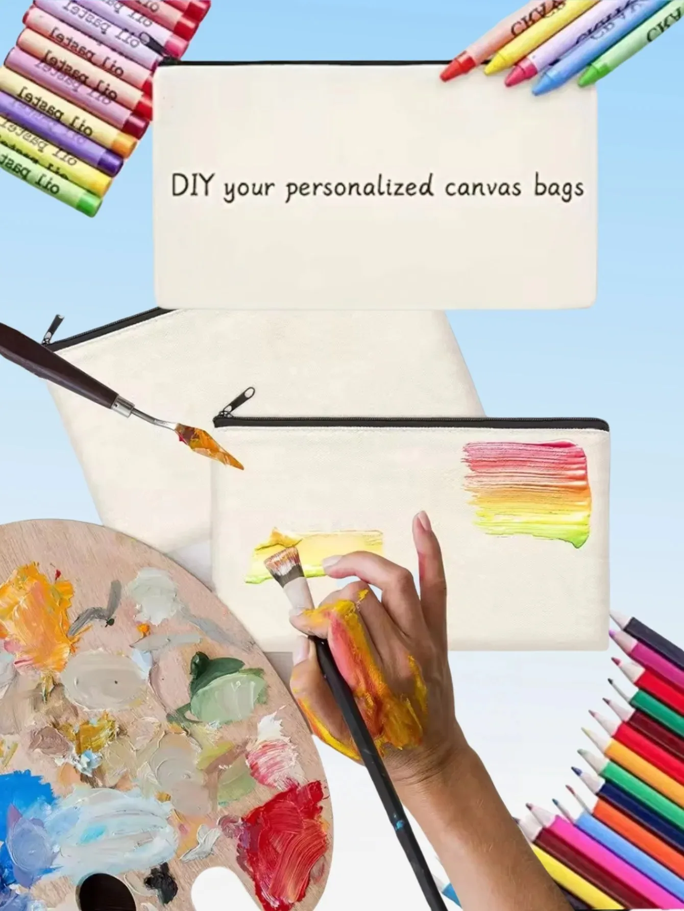 1-10PCS Blank Canvas Zipper Pouch , Makeup Bag Pencil Case For Cosmetic & DIY Crafts Multi-Purpose Travel Toiletry Storage Bag
1-10PCS Blank Canvas Zipper Pouch , Makeup Bag Pencil Case For Cosmetic & DIY Crafts Multi-Purpose Travel Toiletry Storage Bag