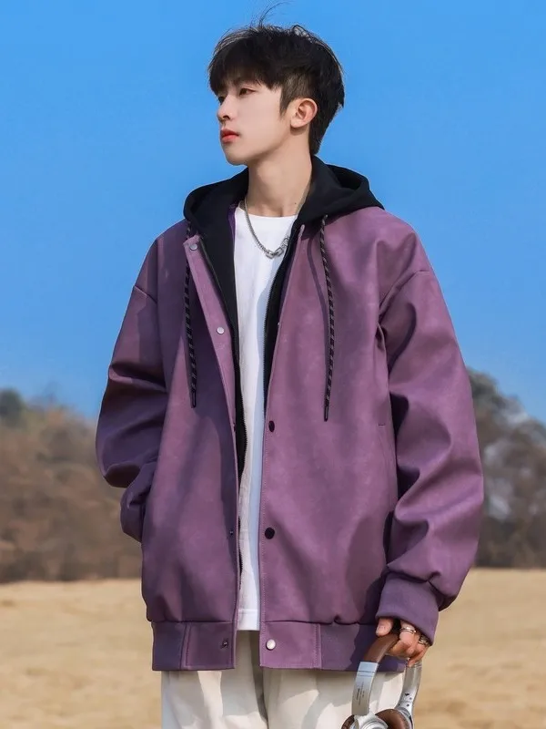 Casual Men's PU Leather Jacket Hooded Long Sleeve Spring Autumn Fashion Brand Fake Two-Piece Outerwear Comfortable Polyester ...
Casual Men's PU Leather Jacket Hooded Long Sleeve Spring Autumn Fashion Brand Fake Two-Piece Outerwear Comfortable Polyester ...