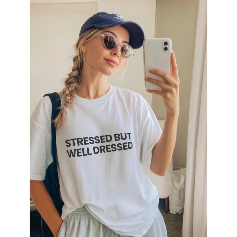 Stressed But Well Dressed Shirt Funny Graphic Tee Short Sleeved Fashion t shirts Round Neck t shirt Women Fashion Cozy Shirt
Stressed But Well Dressed Shirt Funny Graphic Tee Short Sleeved Fashion t shirts Round Neck t shirt Women Fashion Cozy Shirt