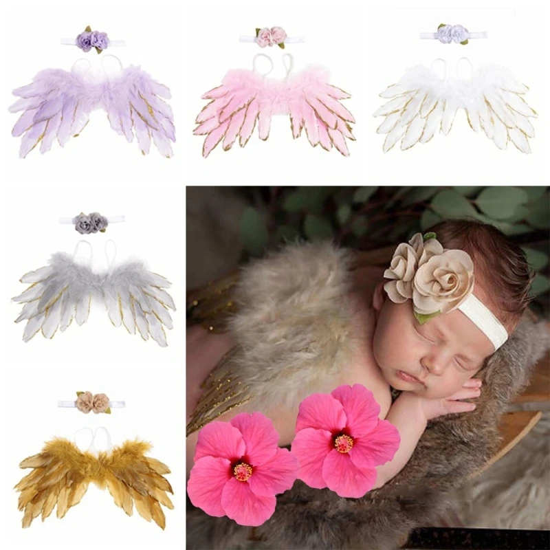 2PCS Feather Wing & Flower Headband Newborn Photography Props Cute Headdress Baby Photoshoot Props Infant Angel Costume
2PCS Feather Wing & Flower Headband Newborn Photography Props Cute Headdress Baby Photoshoot Props Infant Angel Costume