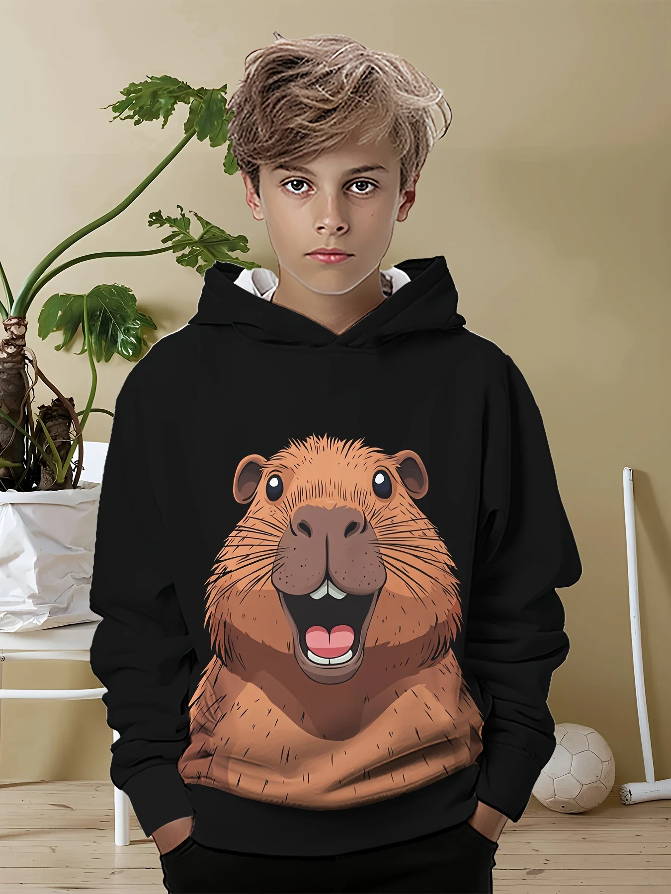 Boys cute capybara 3D printing long-sleeved hooded sweater boys sweatshirt casual versatile jumper matching family outfits
Boys cute capybara 3D printing long-sleeved hooded sweater boys sweatshirt casual versatile jumper matching family outfits