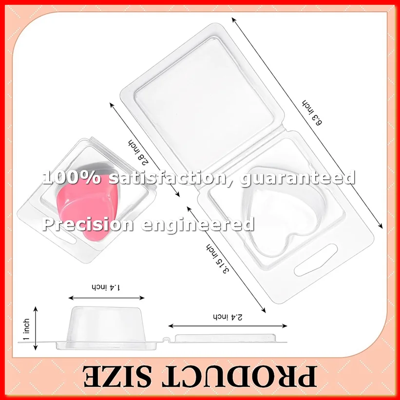 100Pack Wax Melt Container 1.3 Oz,Wax Melt Single Cube Flip Top Clear Empty Plastic Cube Tray for Waxless Tart Candles A-A79M
100Pack Wax Melt Container 1.3 Oz,Wax Melt Single Cube Flip Top Clear Empty Plastic Cube Tray for Waxless Tart Candles A-A79M