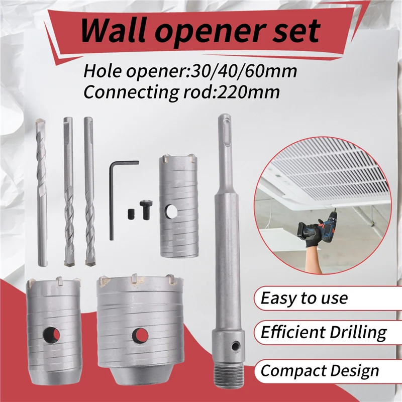 LJL SDS Plus Electric Drill Bit Wall Hole Opener Suit Hollow Brick Wall Concrete Air Conditioning Water Pipe Hole Driller
LJL SDS Plus Electric Drill Bit Wall Hole Opener Suit Hollow Brick Wall Concrete Air Conditioning Water Pipe Hole Driller