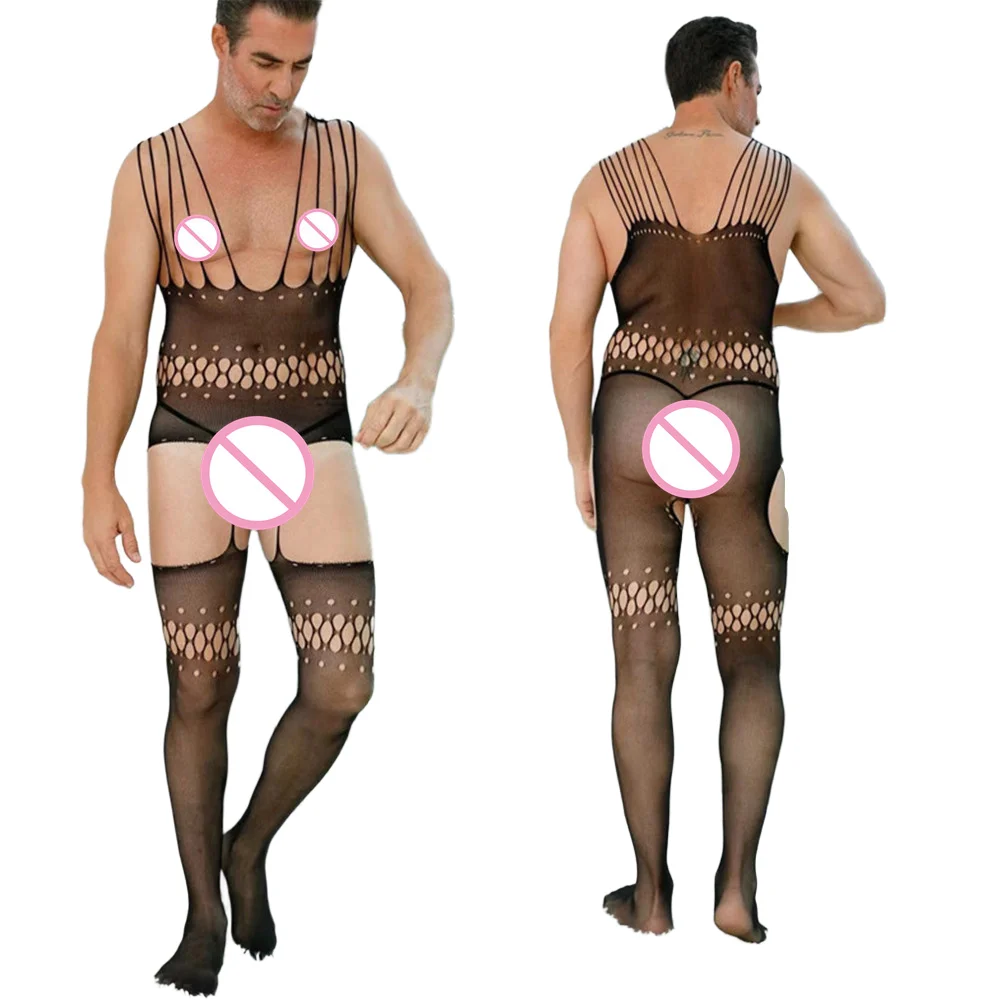 Men Sissy Sexy Jumpsuit Fishnet Lace Mesh Bodystocking See Through Hollow Out Lingerie Gay Man Seduction Bodysuit Erotic Wear
Men Sissy Sexy Jumpsuit Fishnet Lace Mesh Bodystocking See Through Hollow Out Lingerie Gay Man Seduction Bodysuit Erotic Wear