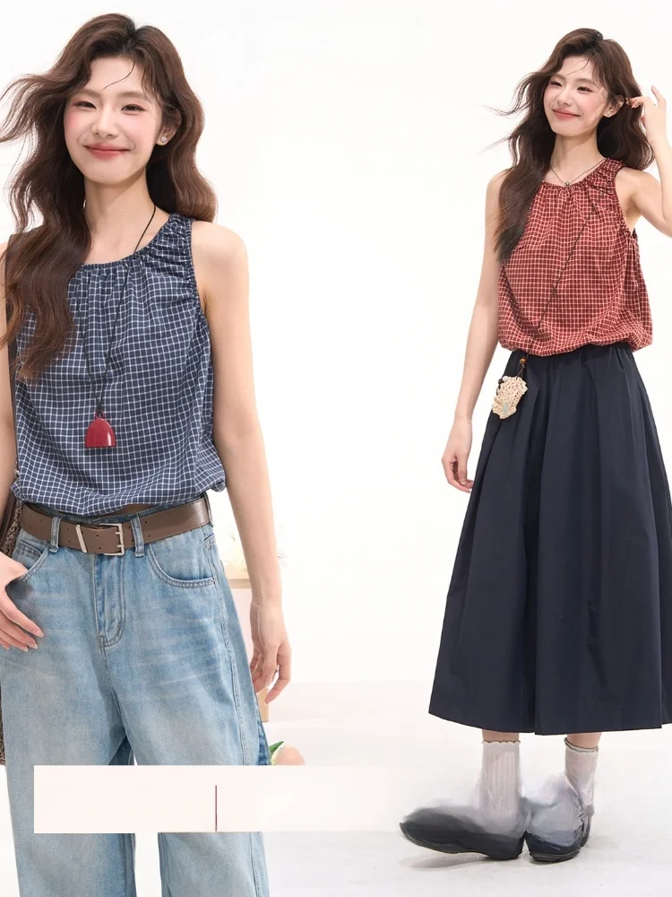 Heme Floral Field Window Galaxy Pouring Simple Design Versatile Grid Vest Shirt Women Summer Top Casual Loose Fit Cotton Shor...
Heme Floral Field Window Galaxy Pouring Simple Design Versatile Grid Vest Shirt Women Summer Top Casual Loose Fit Cotton Shor...
