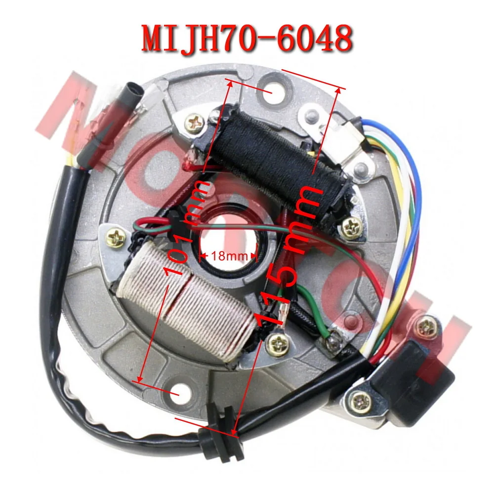 Orignal JH70 2 Pole Stator Comp JH70-6048 for engines of 139FMB, 147FMD, 147FMF, 150FMG
Orignal JH70 2 Pole Stator Comp JH70-6048 for engines of 139FMB, 147FMD, 147FMF, 150FMG