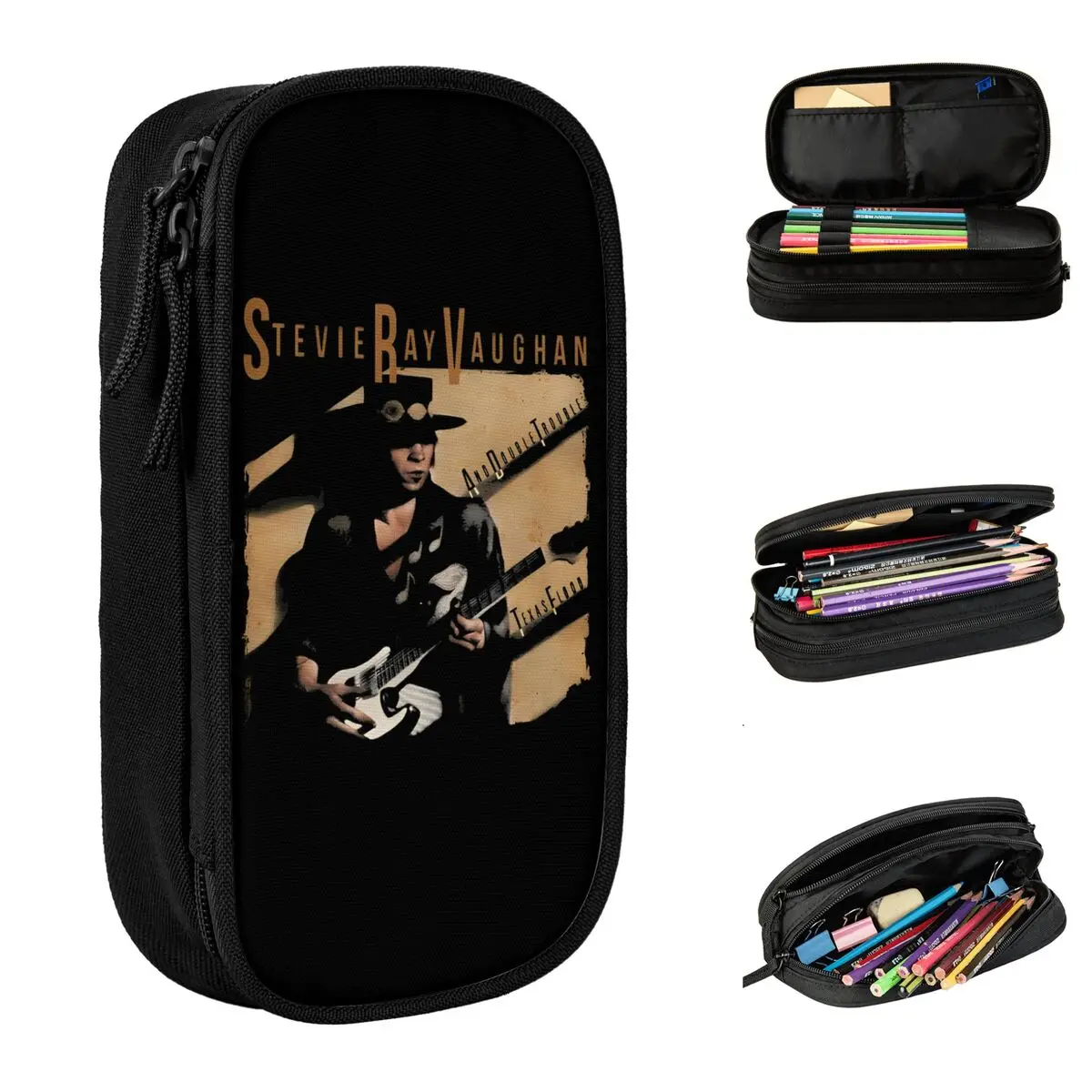 Пеналы для гитары Stevie Ray Воган, забавный футляр для ручек, сумки для карандашей для студентов, большой органайзер для хранения, школьные косметические пеналы
Пеналы для гитары Stevie Ray Воган, забавный футляр для ручек, сумки для карандашей для студентов, большой органайзер для хранения, школьные косметические пеналы