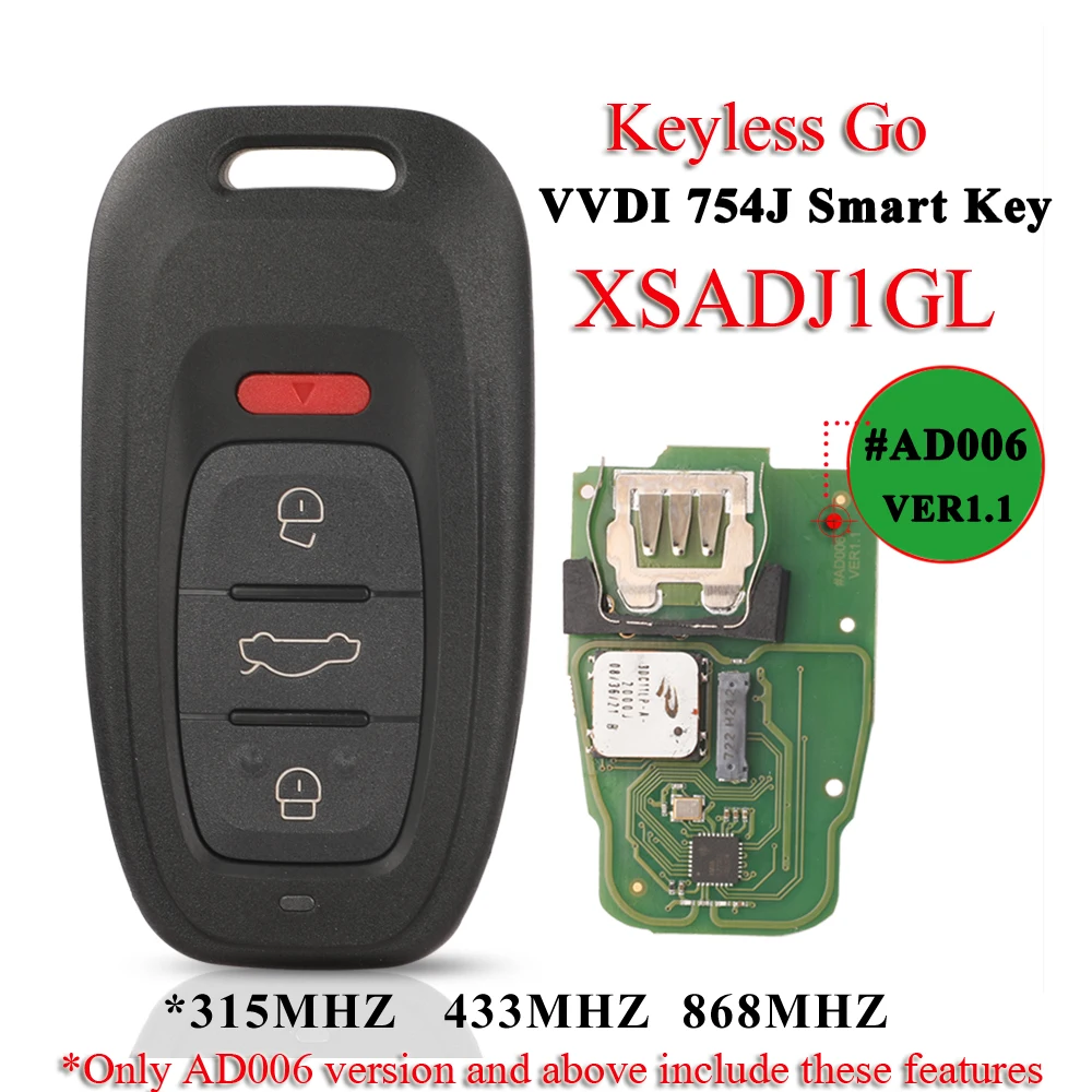 jingyuqin XSADJ1GL VVDI 754J Смарт-ключ 315/433/868 МГц для Audi A6L Q5 A4L A8L для адаптера VVDI BCM2 VVDI2 Prog Keyless Go
jingyuqin XSADJ1GL VVDI 754J Смарт-ключ 315/433/868 МГц для Audi A6L Q5 A4L A8L для адаптера VVDI BCM2 VVDI2 Prog Keyless Go