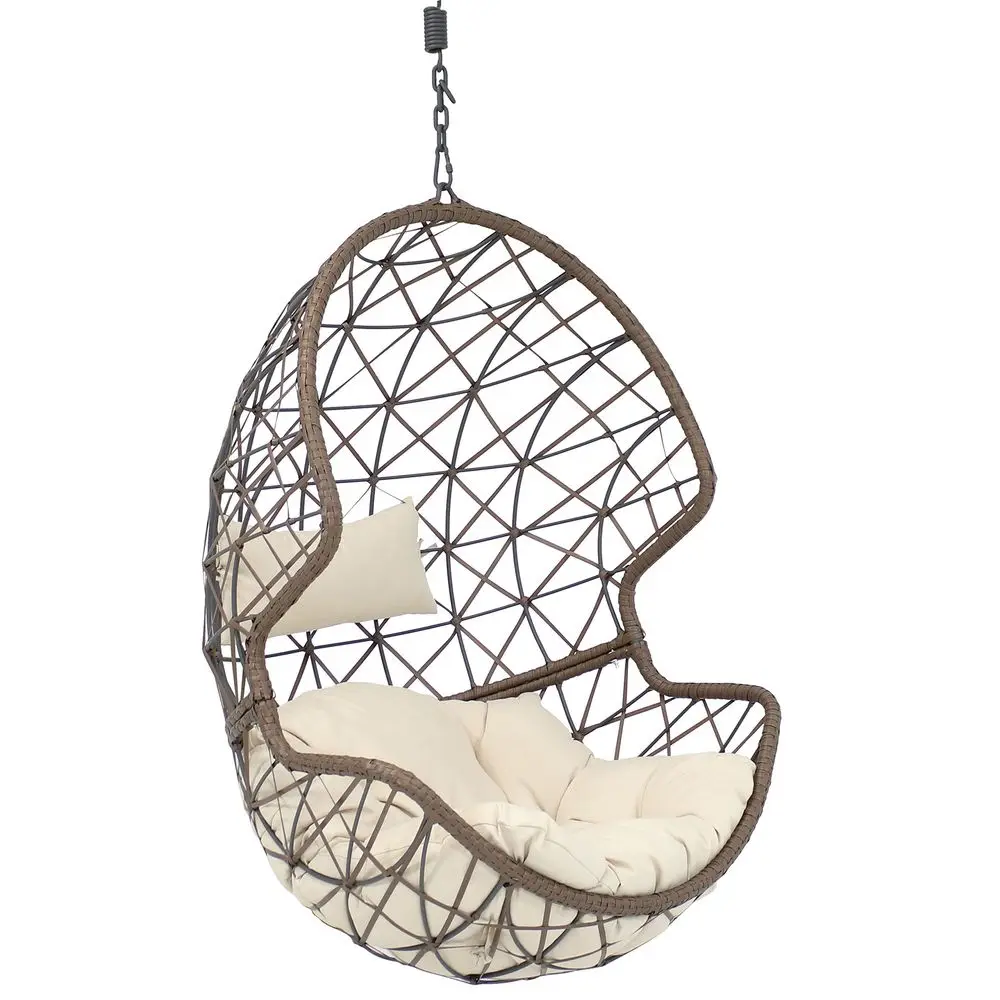 Danielle Hanging Egg Chair Resin Wicker Basket Design Outdoor Use Includes Beige Cushion
Danielle Hanging Egg Chair Resin Wicker Basket Design Outdoor Use Includes Beige Cushion