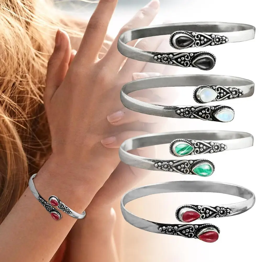 Vintage Ethnic Style Inlaid Imitation Natural Stone Adjustable Cuff Elegant Men Bracelet Women Open Jewelry Bracelet Party H0R6
Vintage Ethnic Style Inlaid Imitation Natural Stone Adjustable Cuff Elegant Men Bracelet Women Open Jewelry Bracelet Party H0R6