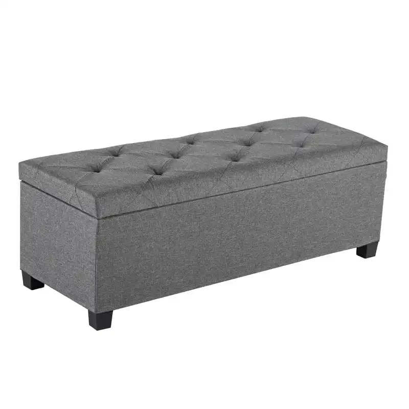 43 Inch Storage Ottoman Bench, Tufted Upholstered End of Bed Chest, Foot Rest with Legs, Ample
43 Inch Storage Ottoman Bench, Tufted Upholstered End of Bed Chest, Foot Rest with Legs, Ample