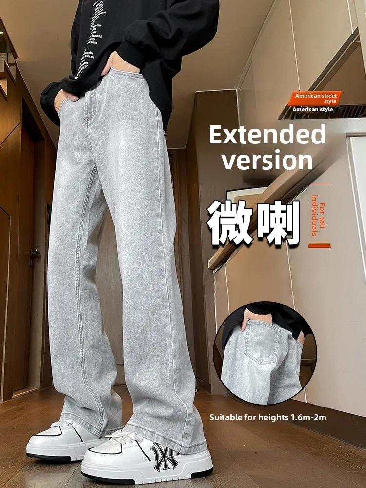 Slim Straight ey e Denim Jeans Men's Spring Autumn American Vibe High Street Narrow Version Slimming Flared Long Trousers
Slim Straight ey e Denim Jeans Men's Spring Autumn American Vibe High Street Narrow Version Slimming Flared Long Trousers