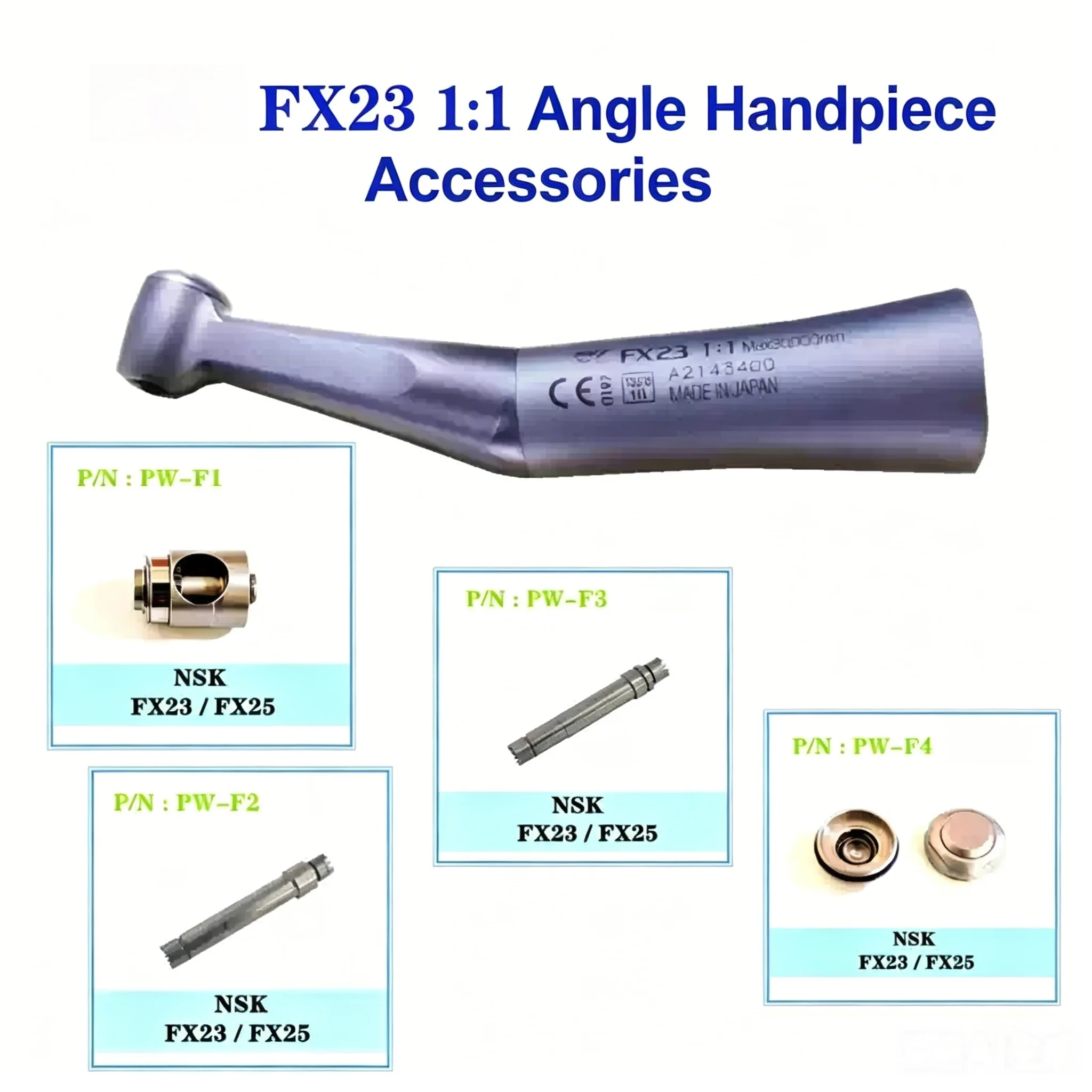 N*K FX Series Dental Handpiece Repair Kit FX23 FX25 Cartridge Rotor Drive Shaft Back Cap Wrench Dental Replacement Spare Parts
N*K FX Series Dental Handpiece Repair Kit FX23 FX25 Cartridge Rotor Drive Shaft Back Cap Wrench Dental Replacement Spare Parts