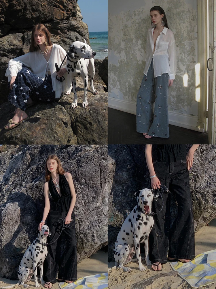 Джинсы Cariedo с широкими штанинами, с вышивкой бисером, свободного кроя, удобные, с высокой талией, серия Starry Sea, Весна 2025
Джинсы Cariedo с широкими штанинами, с вышивкой бисером, свободного кроя, удобные, с высокой талией, серия Starry Sea, Весна 2025