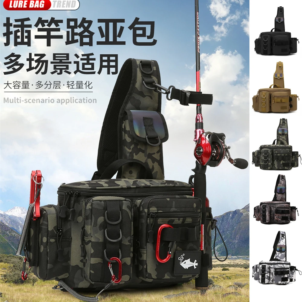 Multi Functional Plug-In Rod Lure Single Shoulder Fishing Equipment Bag, Outdoor Cycling Storage Mountaineering Waist Bag,B442
Multi Functional Plug-In Rod Lure Single Shoulder Fishing Equipment Bag, Outdoor Cycling Storage Mountaineering Waist Bag,B442
