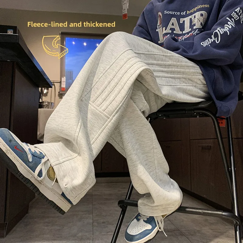 Men's Fce Lined Thiened Autumn Winter Sports Pants Wide Leg Loose Fit Casual Trousers Faionable Youthful Sle
Men's Fce Lined Thiened Autumn Winter Sports Pants Wide Leg Loose Fit Casual Trousers Faionable Youthful Sle