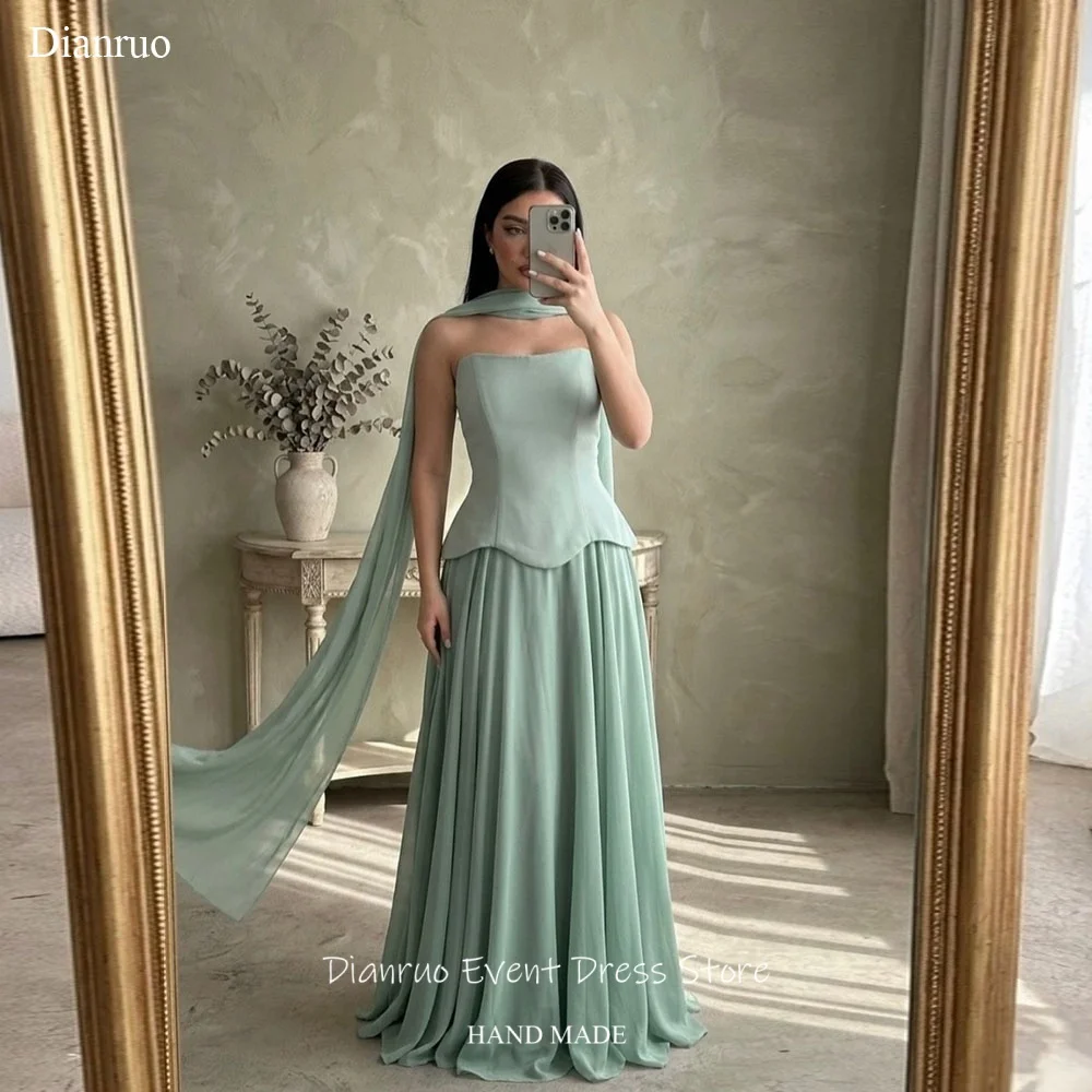 Dianruo Ribbons Pleated Evening Dresses Graceful A Line Robes De Soirée Floor Length Handmade Vestidos Para Mujer Customized
Dianruo Ribbons Pleated Evening Dresses Graceful A Line Robes De Soirée Floor Length Handmade Vestidos Para Mujer Customized