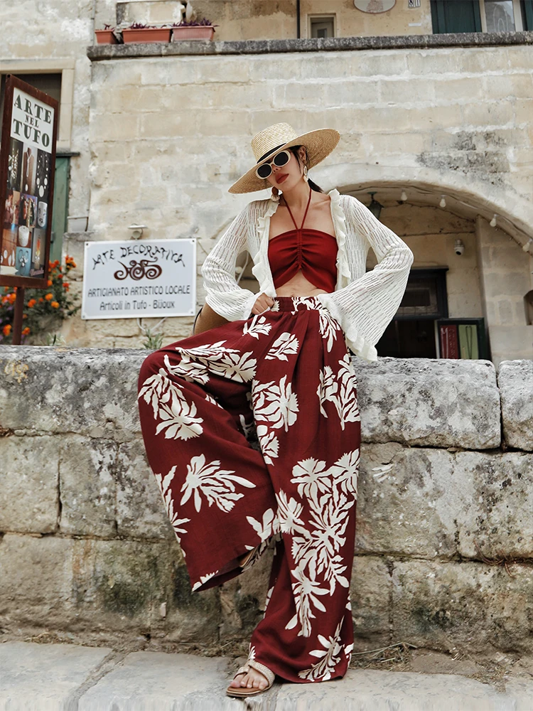TIYIHAILEY Wide Leg Long Pants For Women Trousers Elastic High Waist Casual Printed Ladies 2025 New Fashion M L Red Floor Length
TIYIHAILEY Wide Leg Long Pants For Women Trousers Elastic High Waist Casual Printed Ladies 2025 New Fashion M L Red Floor Length
