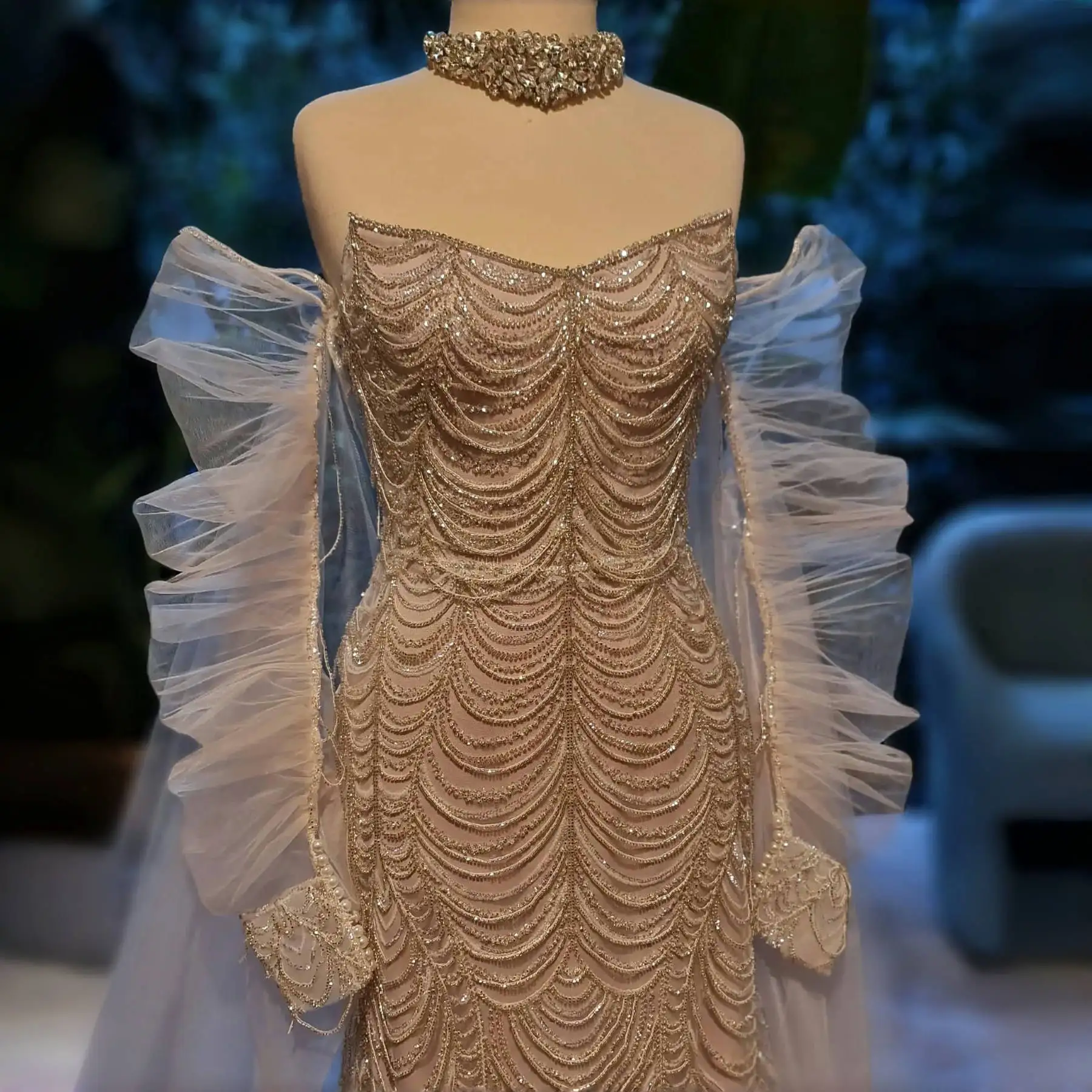 Sharon Said Luxury Beading Tassel Arabic Evening Dress with Cape Sleeves Elegant Women Wedding Party Gowns SS535 Customized
Sharon Said Luxury Beading Tassel Arabic Evening Dress with Cape Sleeves Elegant Women Wedding Party Gowns SS535 Customized