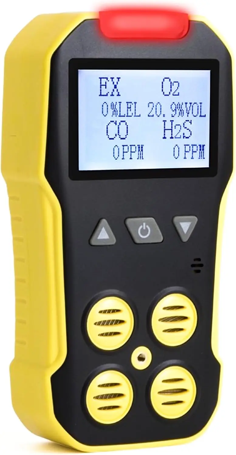 4 Gas Monitor with O2 CO H2S LEL Detection, USB Rechargeable, NIST Calibrated for Safety
4 Gas Monitor with O2 CO H2S LEL Detection, USB Rechargeable, NIST Calibrated for Safety