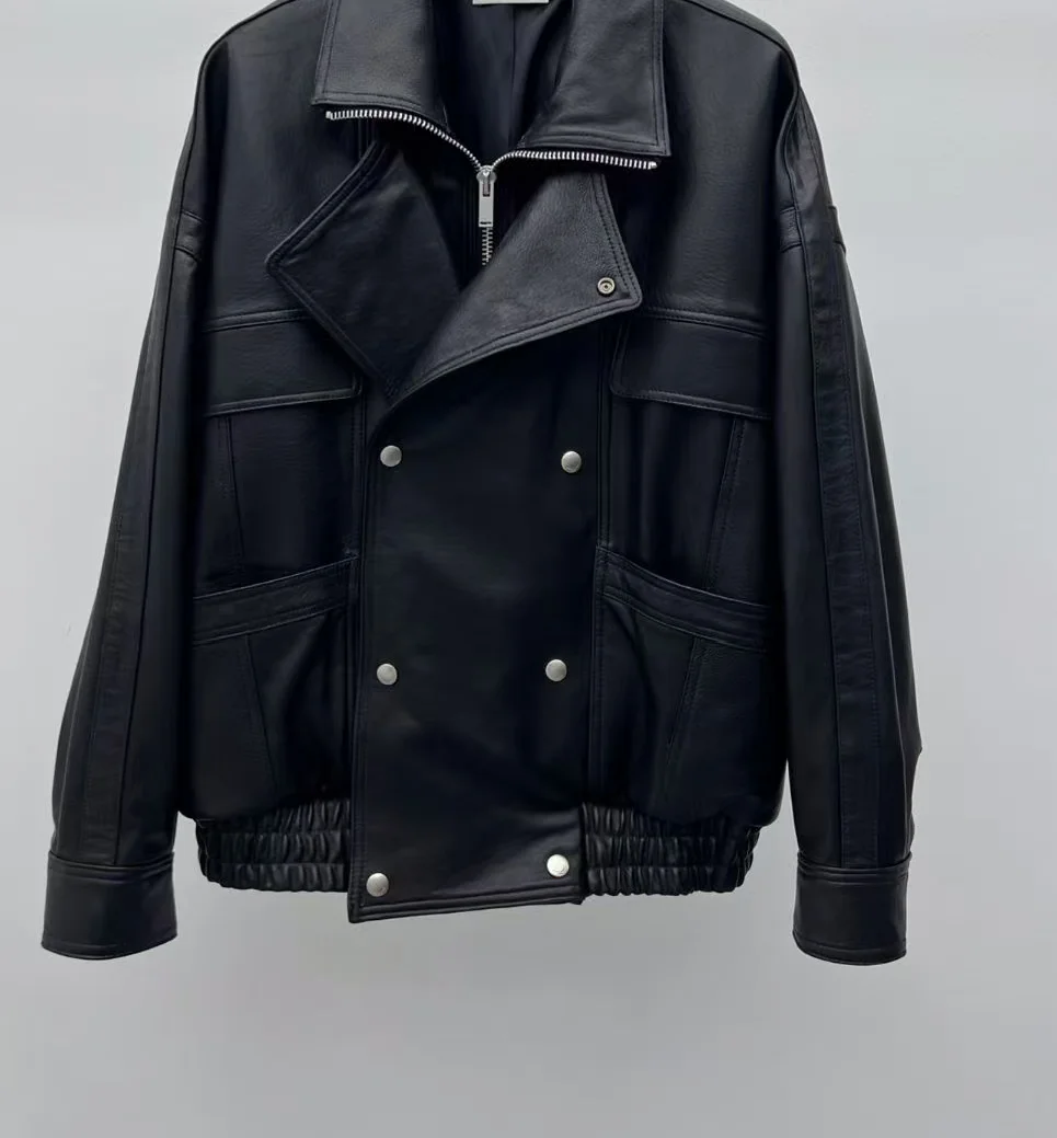 Winter new sheep leather retro loose jacket stand up collar black flying leather jacket women's jacket jacket women's clothing
Winter new sheep leather retro loose jacket stand up collar black flying leather jacket women's jacket jacket women's clothing