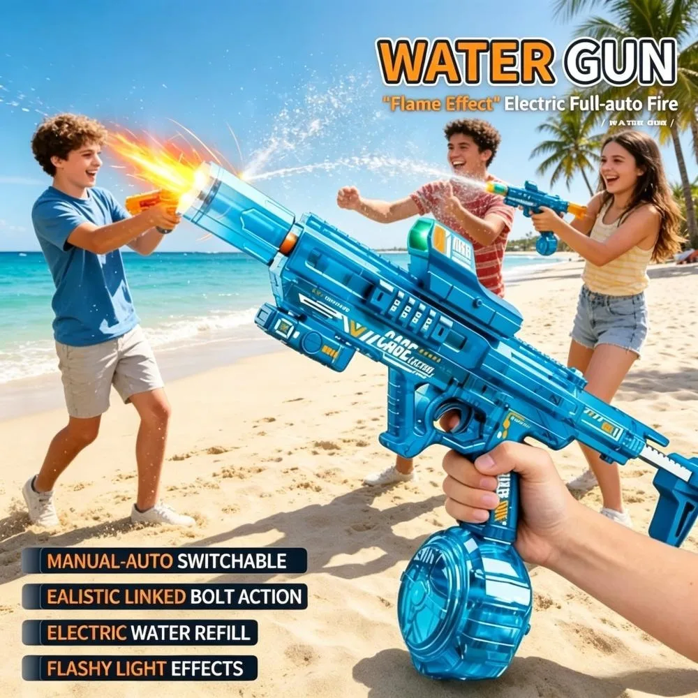 Recoil Experience Electric Water Gun Full Auto LED Lighting Water Pistol Summer Outdoor Game Toy for Kids Birthday Gift
Recoil Experience Electric Water Gun Full Auto LED Lighting Water Pistol Summer Outdoor Game Toy for Kids Birthday Gift