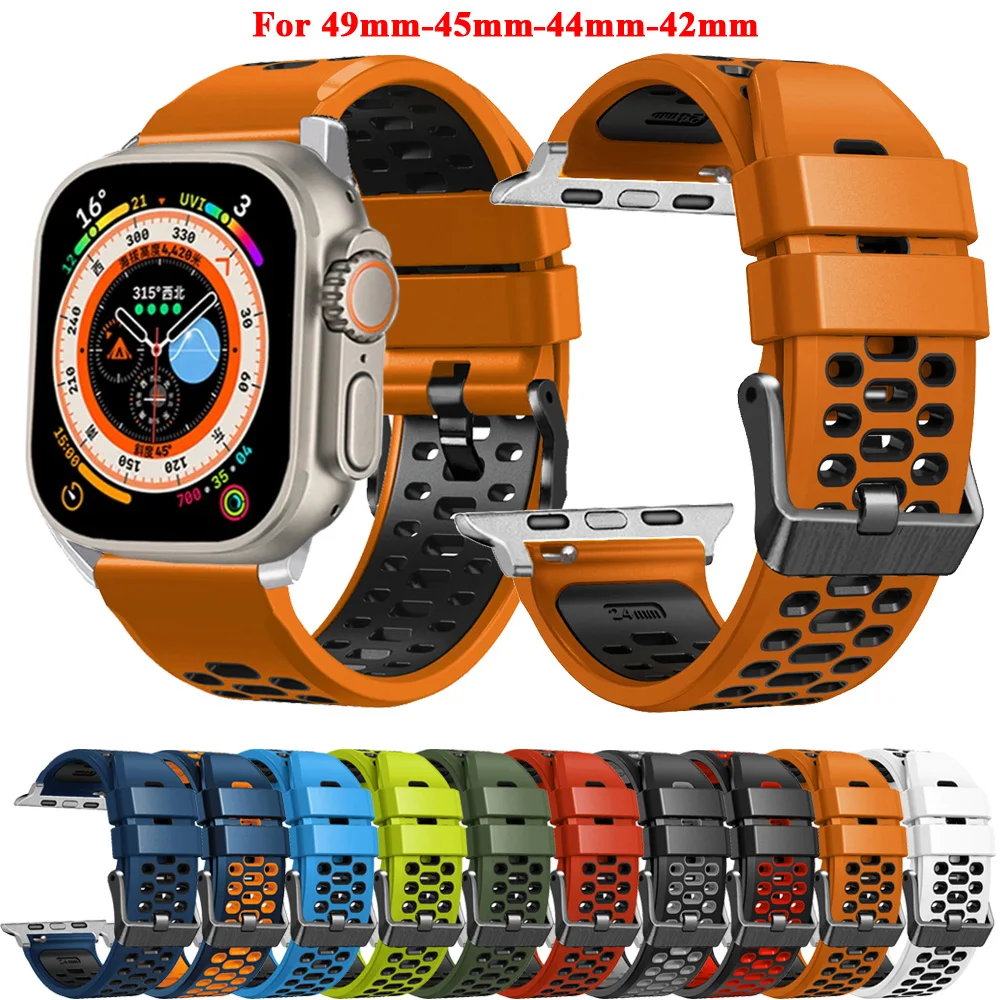 Ремешок силиконовый для Apple Watch Ultra, спортивный браслет для IWatch Series 9 87 SE 6 5 4 3 45 мм 44 мм 42 мм
Ремешок силиконовый для Apple Watch Ultra, спортивный браслет для IWatch Series 9 87 SE 6 5 4 3 45 мм 44 мм 42 мм