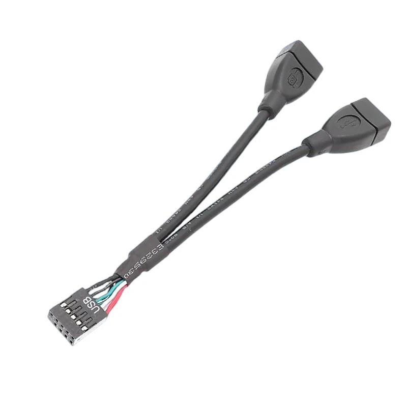 9 Pin to USB Female Convert Cable Splitter PC Motherboard 1 9Pin to 2 USB A Plug Wire Adapter with Shield Layer Extend USB Cord
9 Pin to USB Female Convert Cable Splitter PC Motherboard 1 9Pin to 2 USB A Plug Wire Adapter with Shield Layer Extend USB Cord