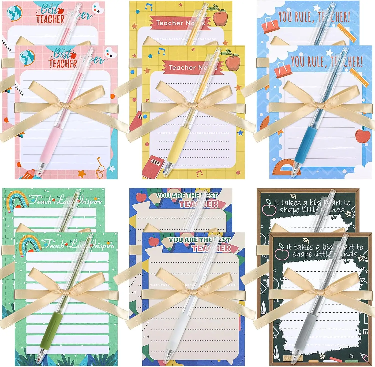 24 Pcs Teacher Appreciation Gifts Bulk, Notepad with Pens Set Sticky Notes Memo Pad for School Office Supplies
24 Pcs Teacher Appreciation Gifts Bulk, Notepad with Pens Set Sticky Notes Memo Pad for School Office Supplies