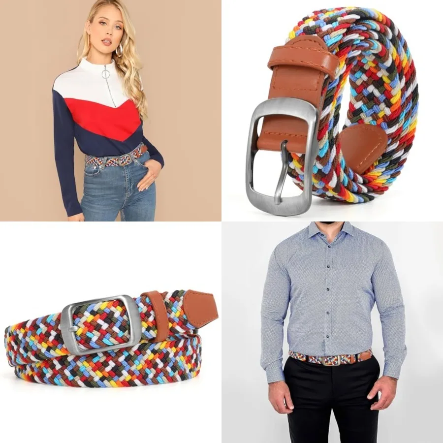 Braided Belt Stretch Belt for Men and Women Multicolored Woven Golf Belt Elastic Jean Belts,Fit Waist 33-37in,23 Style
Braided Belt Stretch Belt for Men and Women Multicolored Woven Golf Belt Elastic Jean Belts,Fit Waist 33-37in,23 Style