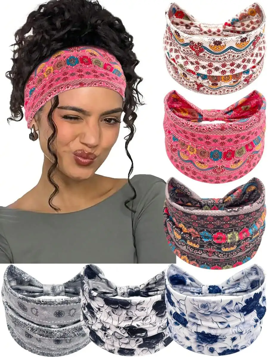 Women Bohemian Floral Print Wide Sports Headband Sweat Absorbent Anti-Slip Hair Band Turban Summer Fall Winter Accessory
Women Bohemian Floral Print Wide Sports Headband Sweat Absorbent Anti-Slip Hair Band Turban Summer Fall Winter Accessory