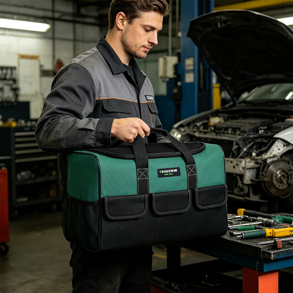 TKIGZNW T009-3-14 Comfortable Multifunctional Tool Kit Bag Oxford Fabric Double Zipper Closure For Safety Fine Sewing Durable
TKIGZNW T009-3-14 Comfortable Multifunctional Tool Kit Bag Oxford Fabric Double Zipper Closure For Safety Fine Sewing Durable