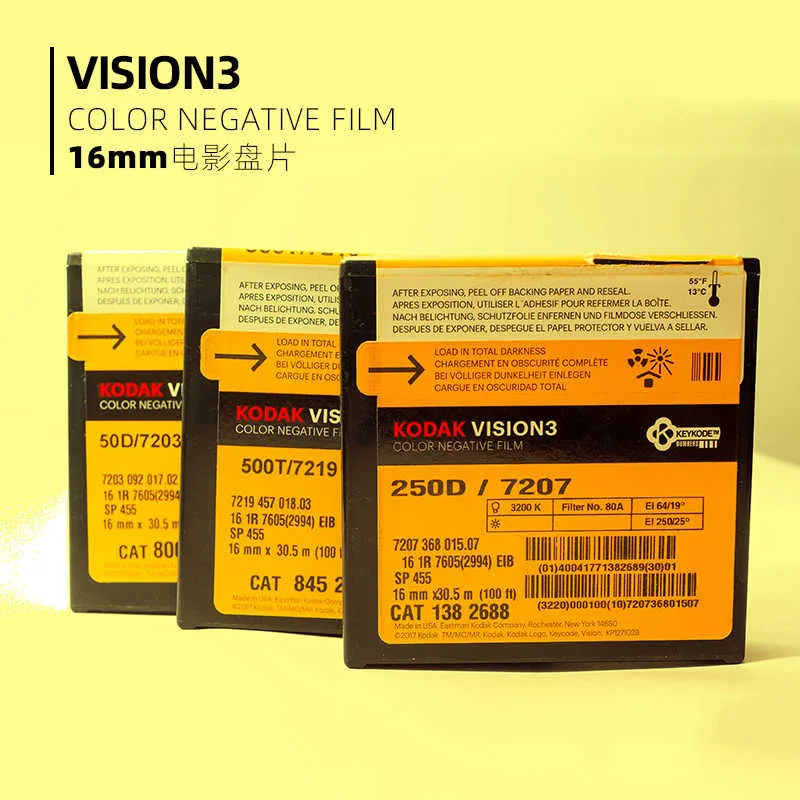 Classics 1/3 Pcs Kodak Vision3 Movie Film 50D/7203 200T/500T/7213/7294 Film Super 8mm Super 16mm Film 8 Colors Spot Date Fresh
Classics 1/3 Pcs Kodak Vision3 Movie Film 50D/7203 200T/500T/7213/7294 Film Super 8mm Super 16mm Film 8 Colors Spot Date Fresh 