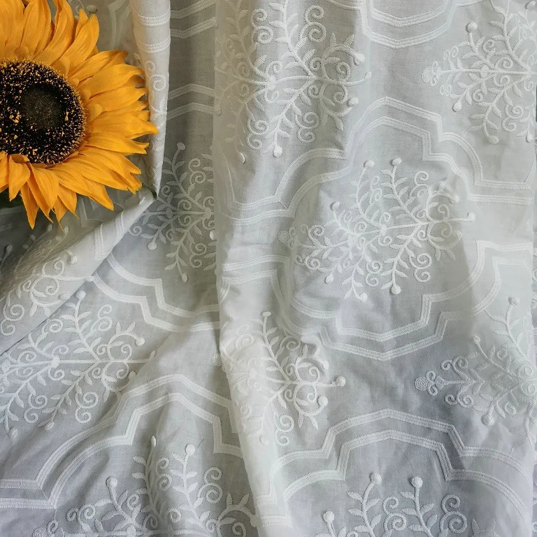 New high-quality milk silk 3D floral embroidered cotton fabric, for dresses, tops, women's clothing fabrics, sewing materials
New high-quality milk silk 3D floral embroidered cotton fabric, for dresses, tops, women's clothing fabrics, sewing materials