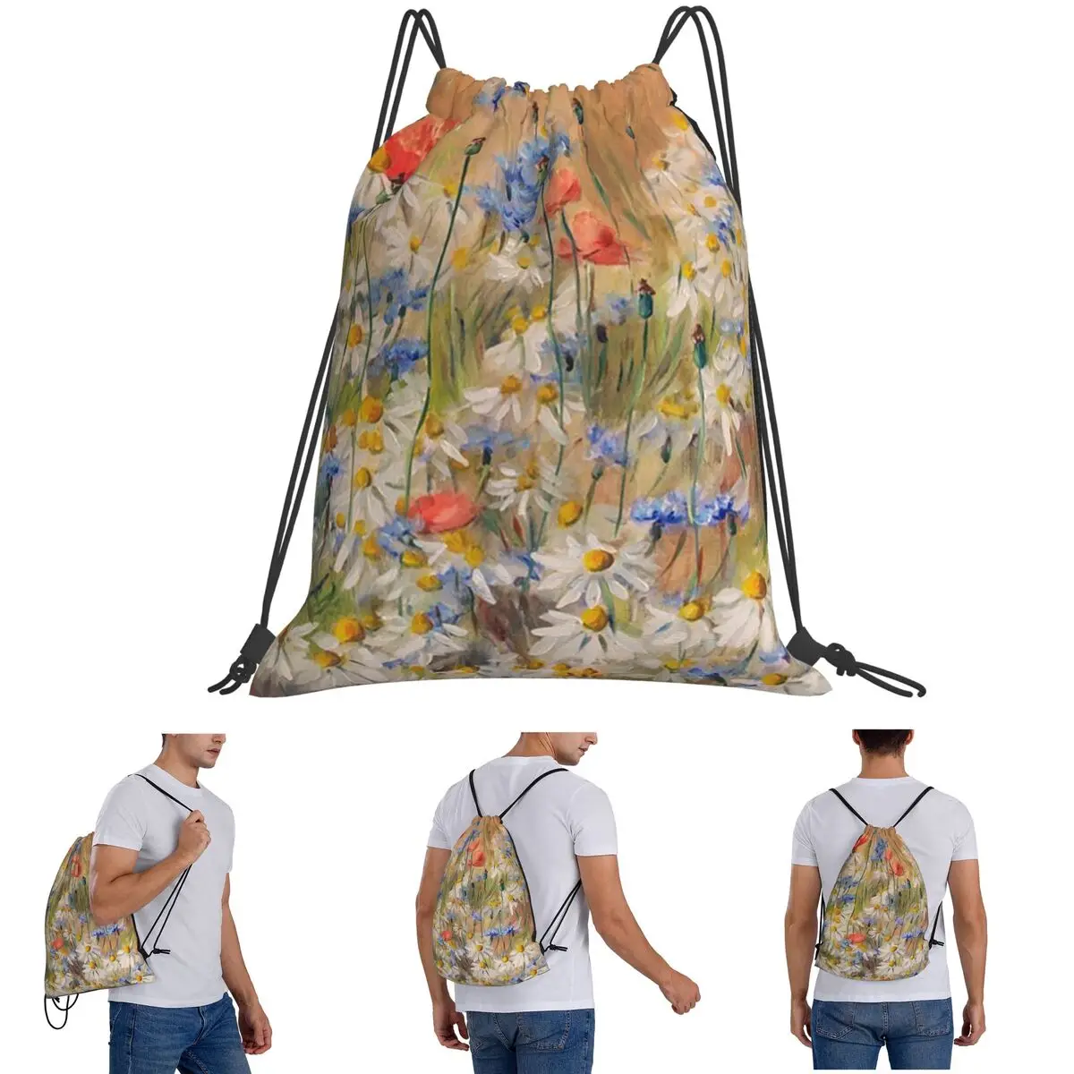 Summer Meadow Daisies And Poppies Oil Art Backpacks Portable Drawstring Bags Sports Bag Book Bags for Travel Students
Summer Meadow Daisies And Poppies Oil Art Backpacks Portable Drawstring Bags Sports Bag Book Bags for Travel Students
