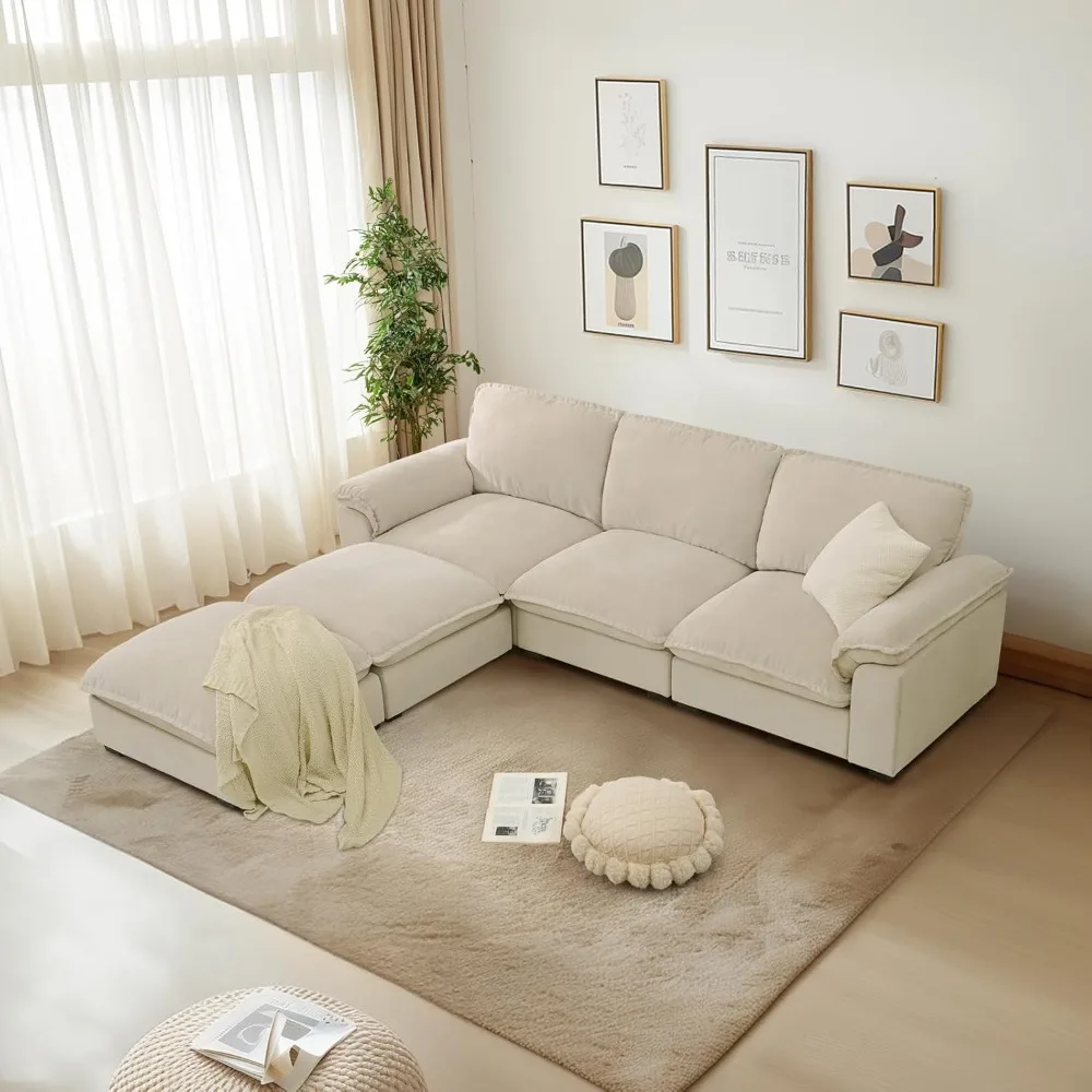 Modular Sectional Sofa Deep Seat Cloud Couch with Reversible Chaise L Shaped Couch with Padded Armrests Chenille
Modular Sectional Sofa Deep Seat Cloud Couch with Reversible Chaise L Shaped Couch with Padded Armrests Chenille