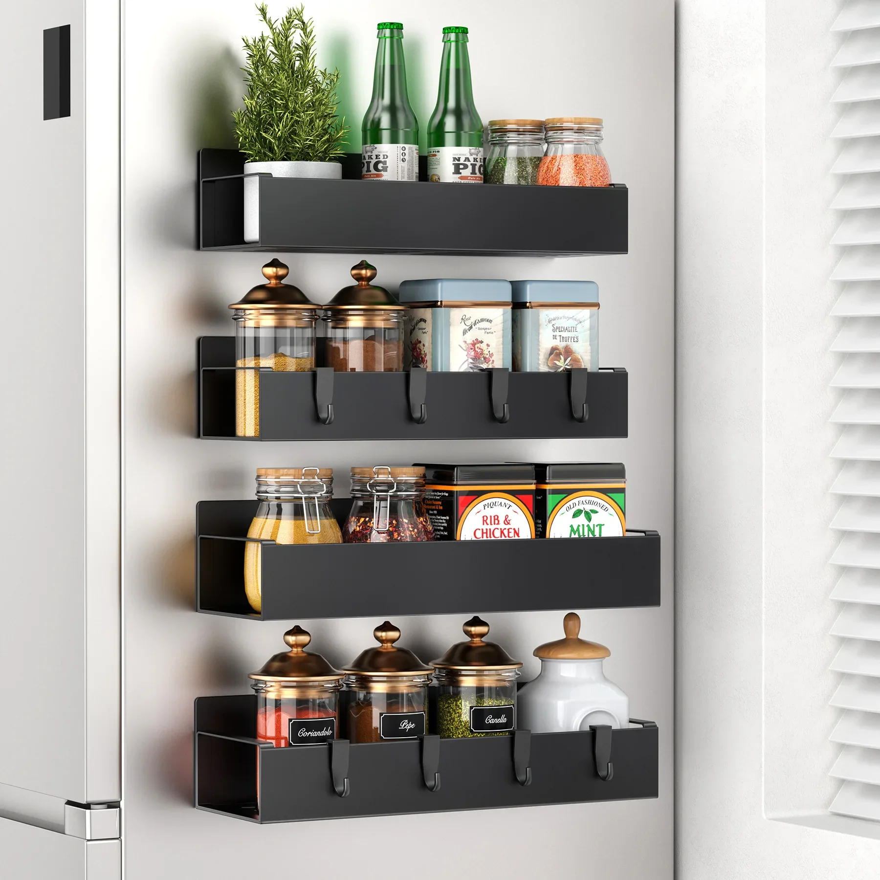 1/2/4pcs Kitchen Perforation-free Refrigerator Magnetic Storage Rack Side Multi-purpose Magnetic Absorption Storage Rack
1/2/4pcs Kitchen Perforation-free Refrigerator Magnetic Storage Rack Side Multi-purpose Magnetic Absorption Storage Rack
