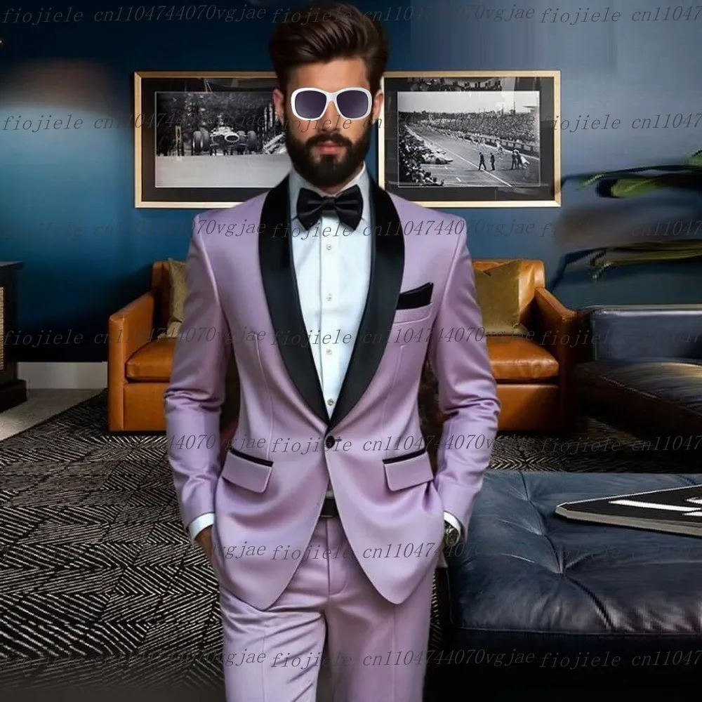 Black Collar Lavender Men Suit Formal Wedding Party Groom Groomsman Business Prom Male Tuxedos Customize 2 Piece Set Jacket Pant
Black Collar Lavender Men Suit Formal Wedding Party Groom Groomsman Business Prom Male Tuxedos Customize 2 Piece Set Jacket Pant