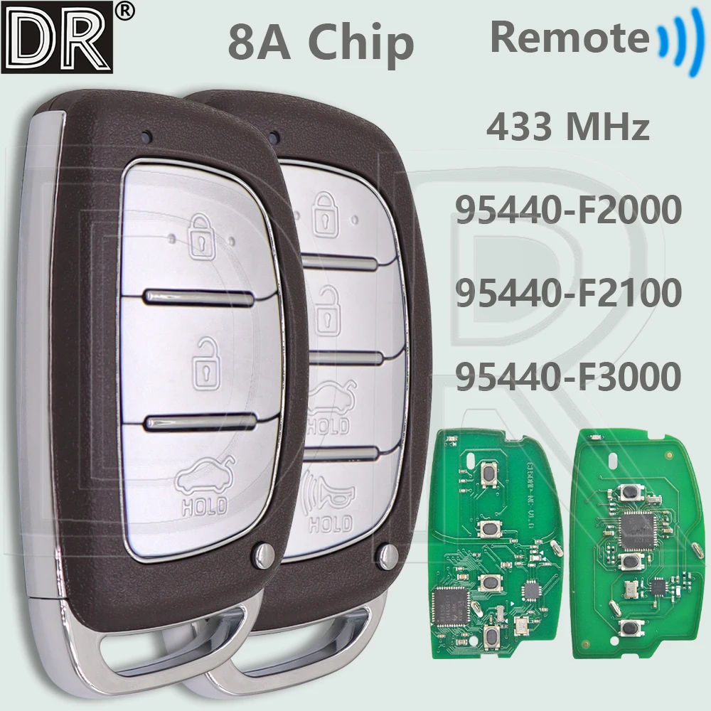 DR 433 MHz 8A Chip 95440-F2000/F3000 95440-F2100 Proximity Car Remote Control Smart Key For Hyundai Elantra 2016-2019
DR 433 MHz 8A Chip 95440-F2000/F3000 95440-F2100 Proximity Car Remote Control Smart Key For Hyundai Elantra 2016-2019