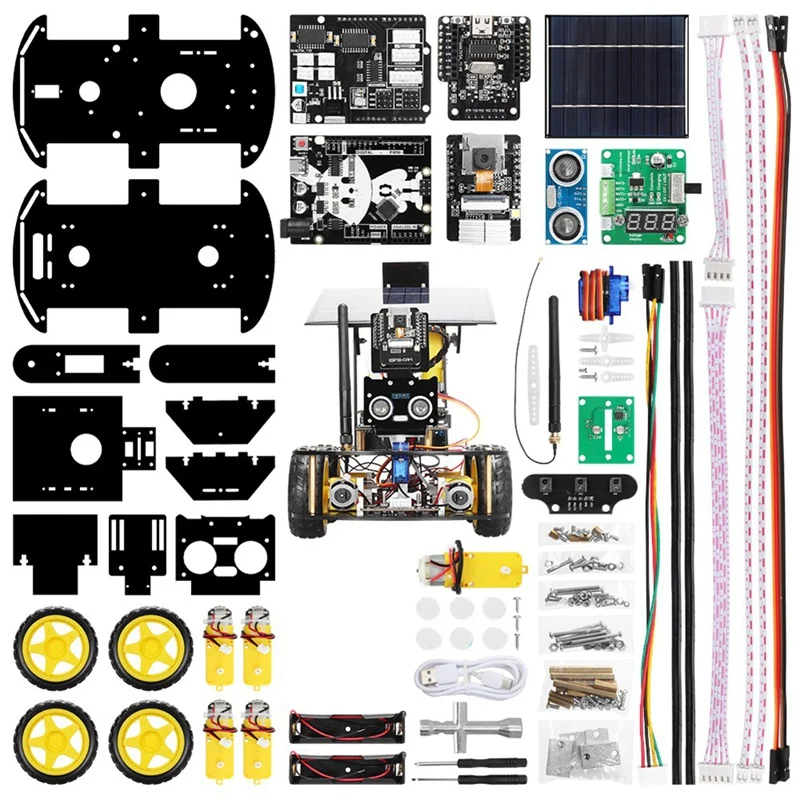 Programmable Robot Car Kit For Arduino Profesional ESP32 Cam Solar Tracking And Charging Set DIY Electronics Project-AU32
Programmable Robot Car Kit For Arduino Profesional ESP32 Cam Solar Tracking And Charging Set DIY Electronics Project-AU32