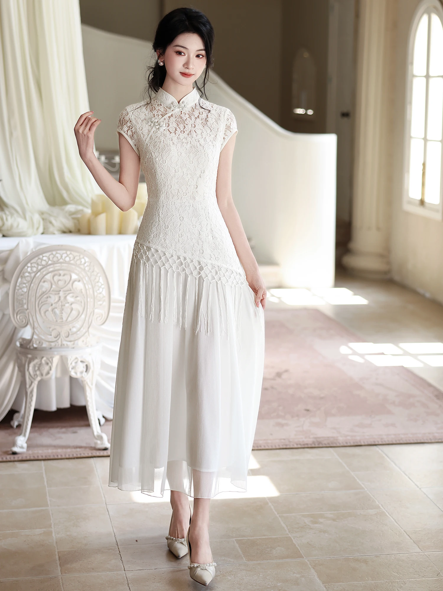 White Lace Wedding Dress 2026 New Style Certificate Ceremony Qipao Daily Wear Small Size Women's Fashionable Retro Style
White Lace Wedding Dress 2026 New Style Certificate Ceremony Qipao Daily Wear Small Size Women's Fashionable Retro Style