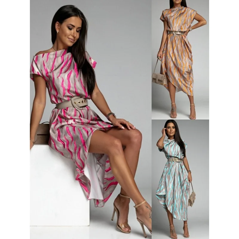 Elegant Long-sleeve Printed Dress For Women High-waisted A- Line Round Neck Pullover Trendy Summer Clothing
Elegant Long-sleeve Printed Dress For Women High-waisted A- Line Round Neck Pullover Trendy Summer Clothing