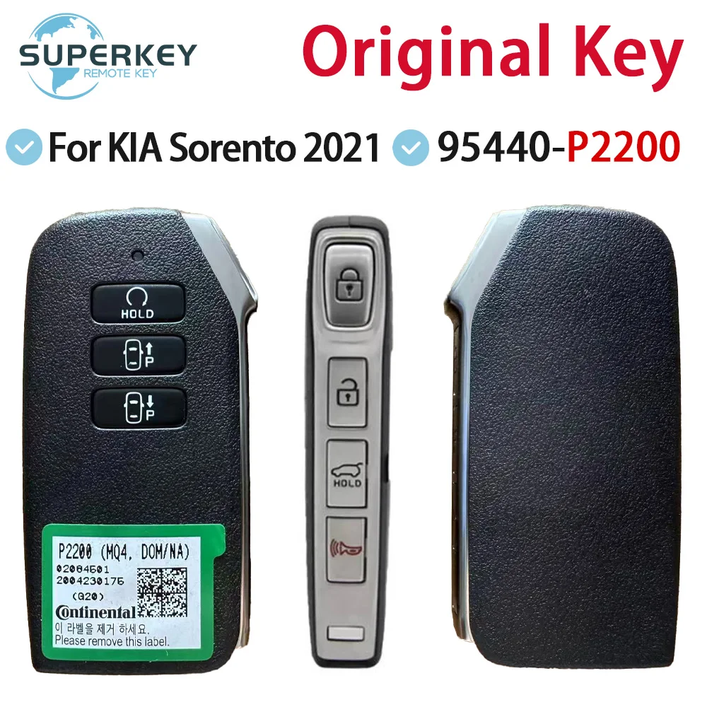 Original 95440-P2200 FCC ID: SY5MQ4FGE07 For KIA Sorento 2020 2021 6+1 Buttons 433MHz ID4A NCF29AXM Keyless Smart Car Key
Original 95440-P2200 FCC ID: SY5MQ4FGE07 For KIA Sorento 2020 2021 6+1 Buttons 433MHz ID4A NCF29AXM Keyless Smart Car Key