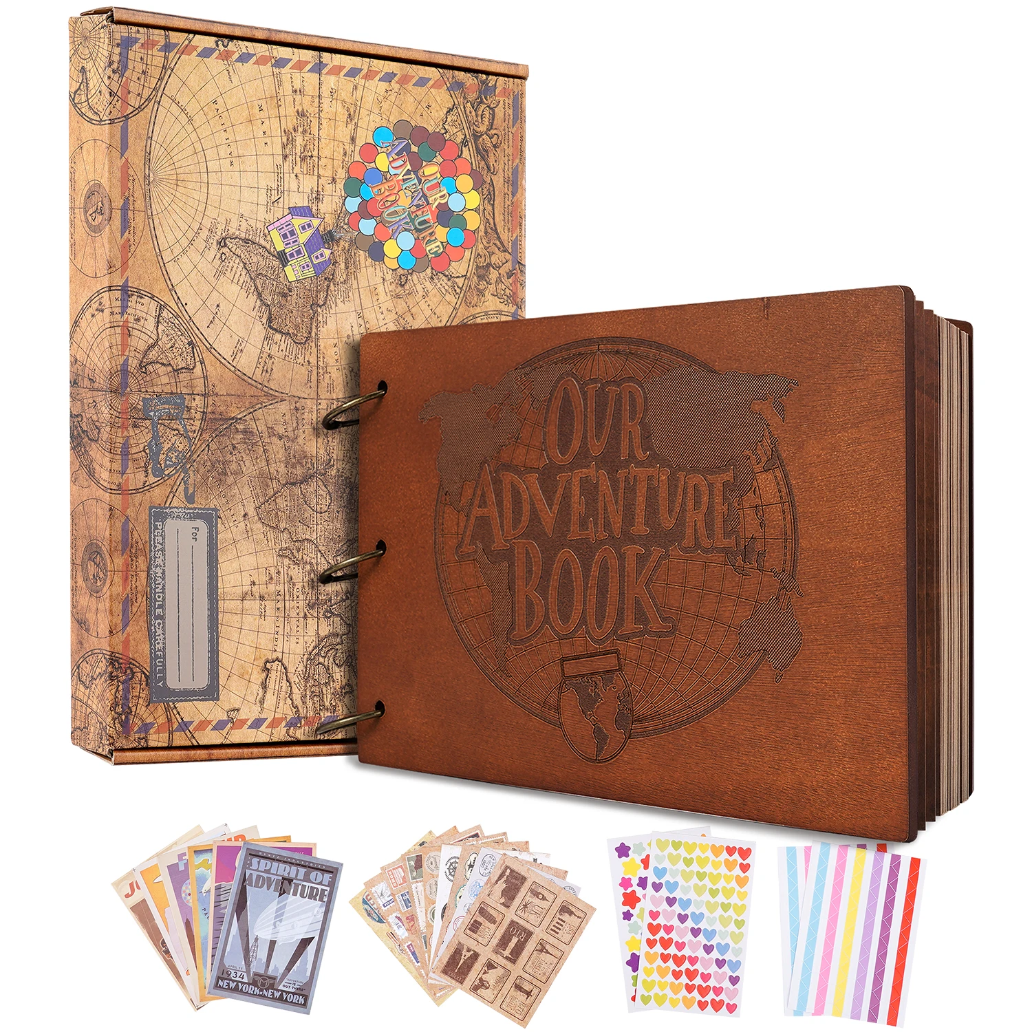 60Pages DIY Adventure Photo Album Retro Wooden Cover Scrapbook Handmade Travel Album For Anniversary Mother's Day Birthday Gift
60Pages DIY Adventure Photo Album Retro Wooden Cover Scrapbook Handmade Travel Album For Anniversary Mother's Day Birthday Gift