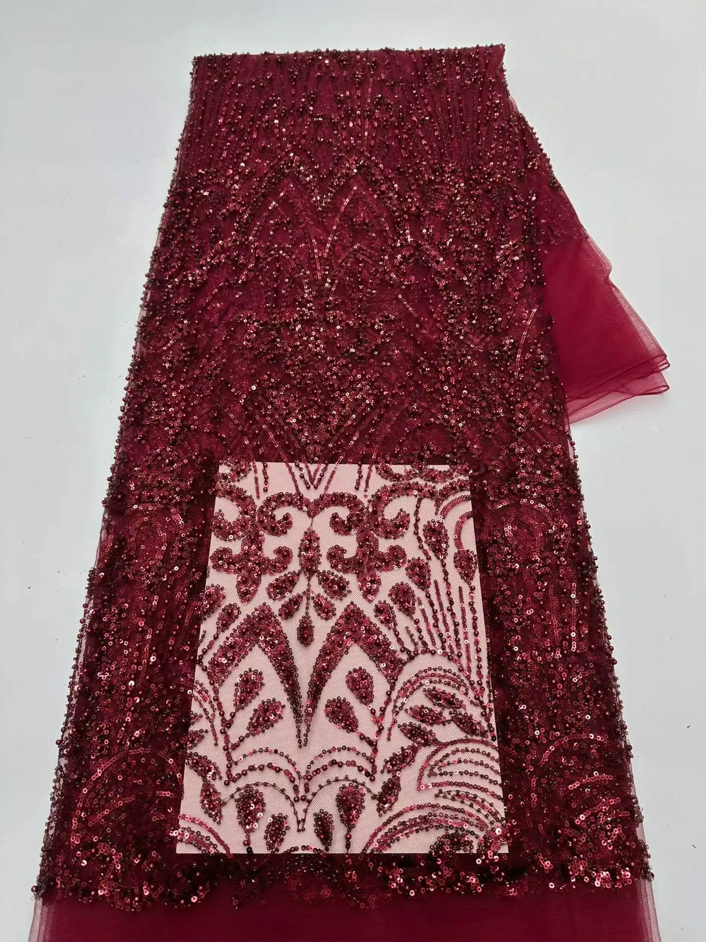 Red 2026 Newest Beads French Tulle Lace Fabric High Quality African Lace Fabric with Embroidery Sequins Lace Fabric for Wedding
Red 2026 Newest Beads French Tulle Lace Fabric High Quality African Lace Fabric with Embroidery Sequins Lace Fabric for Wedding