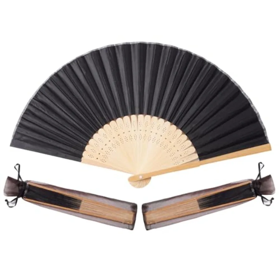50pcs Black Imitated Silk Fabric Bamboo Folded Hand Fan Bridal Dancing Props Church Wedding Party Favors with Organza Bags
50pcs Black Imitated Silk Fabric Bamboo Folded Hand Fan Bridal Dancing Props Church Wedding Party Favors with Organza Bags