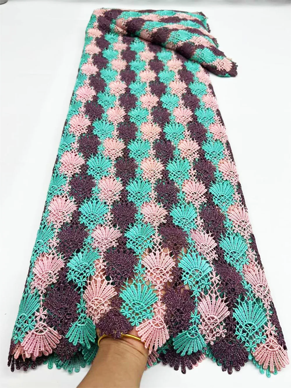 Highest Quality Korea Lace Embroidered Heavy Luxury Colorful African Guipure Cord Fabric Ceremonial Robe Formal Dress CO1192
Highest Quality Korea Lace Embroidered Heavy Luxury Colorful African Guipure Cord Fabric Ceremonial Robe Formal Dress CO1192