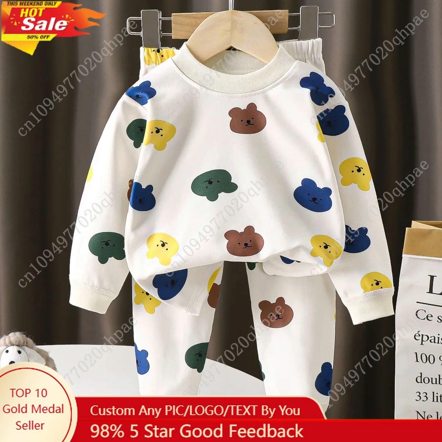Kids Autumn Pajamas Sets Boys Girls Cute Cartoon Bear Print Long Sleeve T-Shirt Tops + Pants Baby Casual Sleepwear Underwear
Kids Autumn Pajamas Sets Boys Girls Cute Cartoon Bear Print Long Sleeve T-Shirt Tops + Pants Baby Casual Sleepwear Underwear