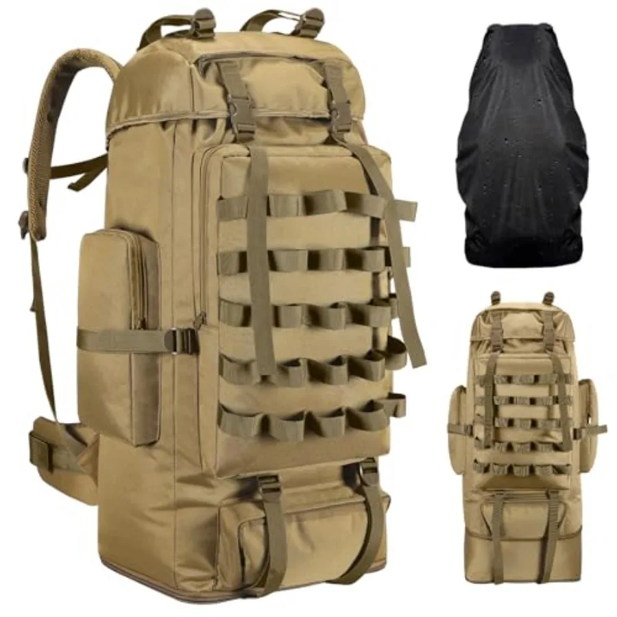 70L/100L Camping Hiking Backpack with Rain Cover, Expandable Large Military Tactical Backpack, Waterproof Molle Racksack Travel
70L/100L Camping Hiking Backpack with Rain Cover, Expandable Large Military Tactical Backpack, Waterproof Molle Racksack Travel